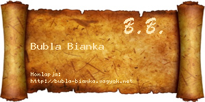 Bubla Bianka névjegykártya