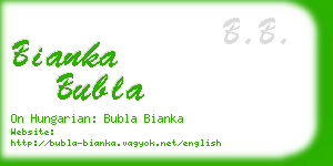 bianka bubla business card